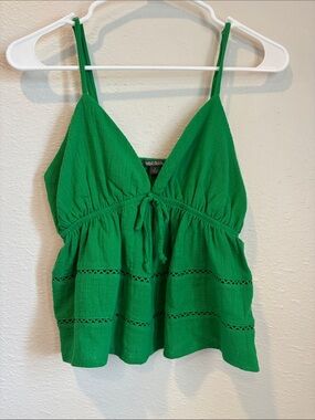 Wild Fable Target Green Tie-Front Peplum Camisole
